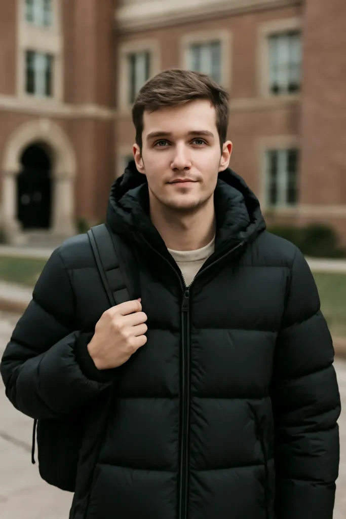 남자 대학생 패딩