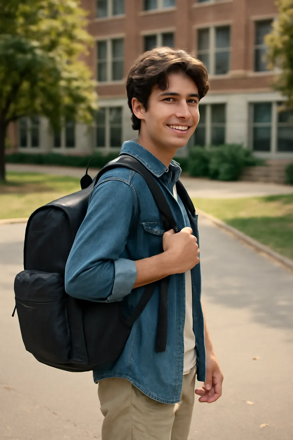 남자 대학생 백팩