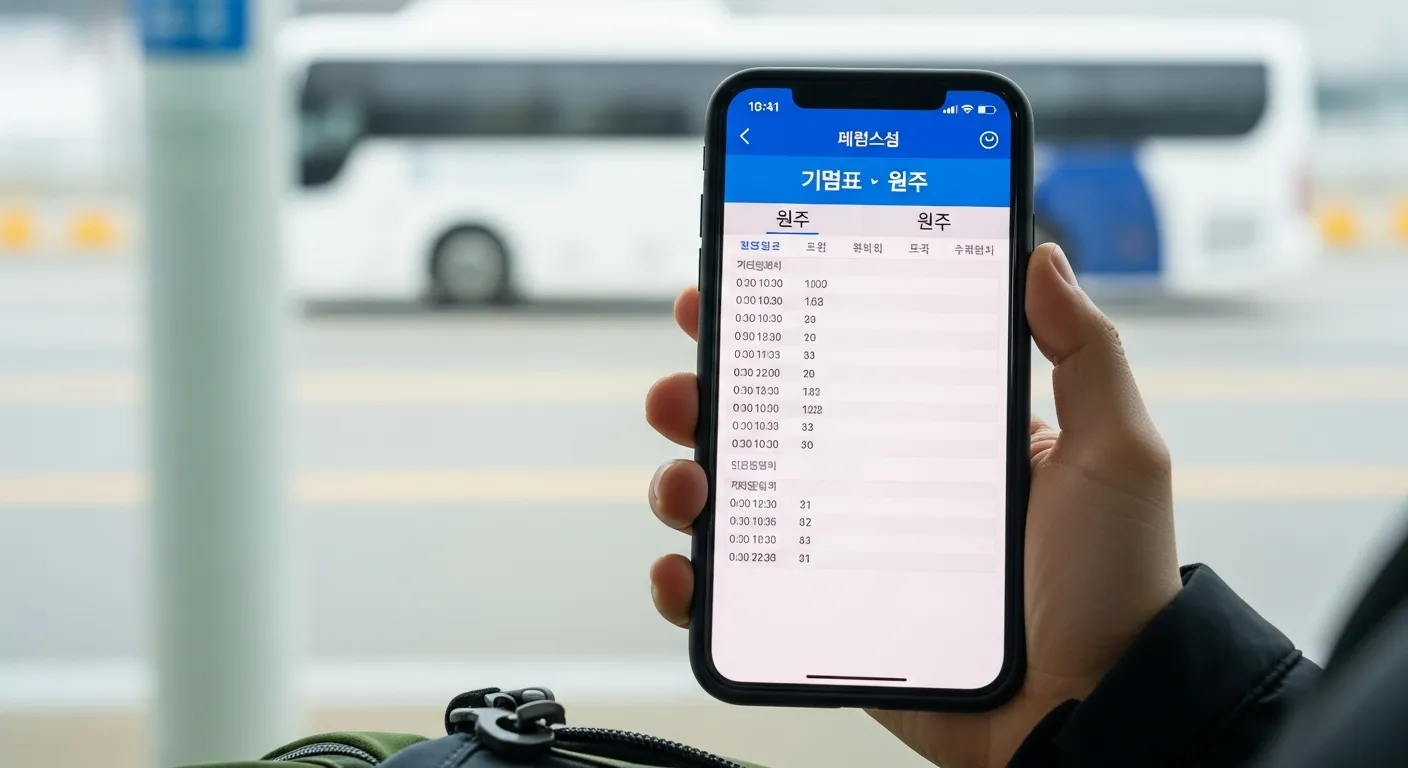 김포공항에서 원주가는 버스 시간표